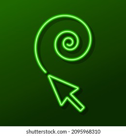 cursor neon sign, modern glowing banner design, colorful modern design trend. Vector illustration.