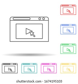 cursor on browser multi color style icon. Simple thin line, outline vector of web icons for ui and ux, website or mobile application