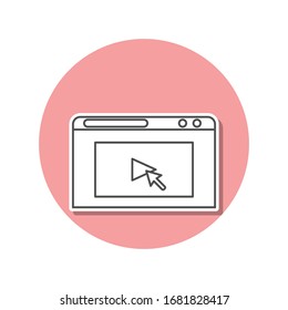 Cursor en el icono de la etiqueta del navegador. Línea delgada simple, contorno vectorial de iconos web para ui y ux, sitio web o aplicación móvil