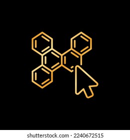 Cursor on Chemistry Molecule vector concept colored icon or logo element
