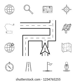 cursor on the map icon. Detailed set of navigation icons. Premium graphic design. One of the collection icons for websites, web design, mobile app