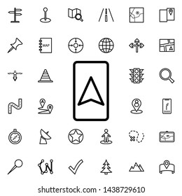 Cursor on the navigator icon. Universal set of navigation for website design and development, app development