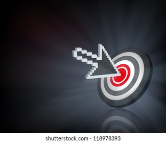 Cursor on target. Vector illustration.