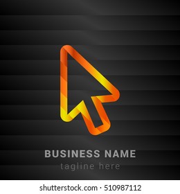 Cursor Orange, Yellow and Black silk fashion premium icon / Logo