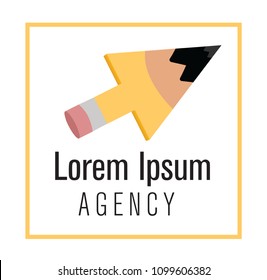 Cursor and pencil logo