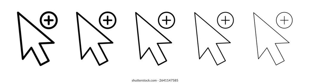 Cursor plus icon concept. graphic design, logo, Web, UI.