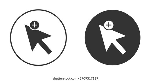 Cursor mais ícone em estilo de glifo para Design da Web. Ícones de UI UX