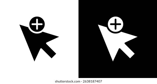 Cursor plus icon symbols. Vector illustration.