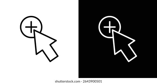 Cursor plus icon vector simple element illustration editable