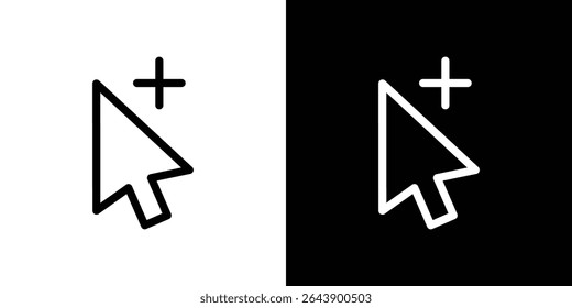 Cursor plus icon vector simple element illustration editable
