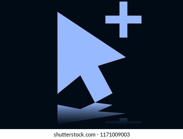 cursor plus vector icon 