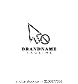 cursor pointer cartoon logo icon template black modern vector illustration