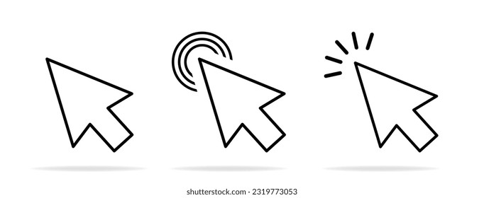 Cursor pointer computer mouse icon. Cursor click. Click cursor - stock vector. Vector illustration.