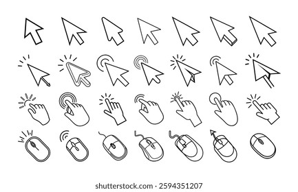 Cursor and Pointer Icons – Click, Hand, Mouse