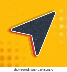 Cursor pop art, retro icon. Vector illustration of pop art style