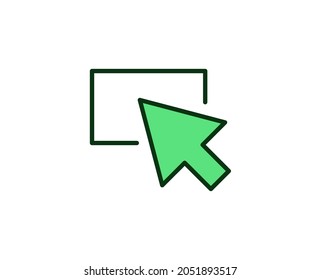 Cursor Premium Line Symbol. Einfaches hochwertiges Piktogramm. Moderne Kontursymbole. Schlagt Vektorgrafik auf weißem Hintergrund. 