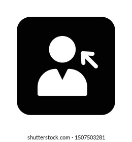 cursor profile glyph flat vector icon