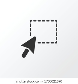 Cursor rectangular selection icon symbol. Premium quality isolated frame element in trendy style.
