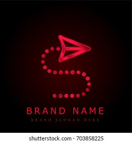 Cursor red chromium metallic logo