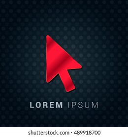 Cursor Red chromium precious metallic 3D Icon / Logo Design