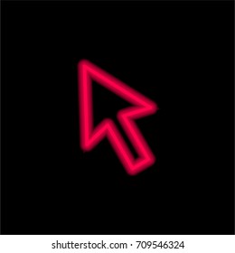 Cursor red glowing neon ui ux icon. Glowing sign logo vector