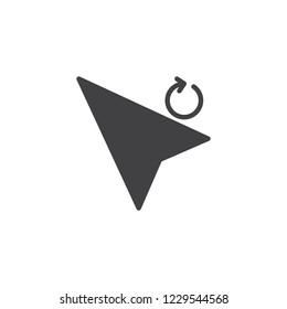 Cursor refresh arrow vector icon. filled flat sign for mobile concept and web design. Computer mouse cursor simple solid icon. Mouse pointer click symbol, logo illustration. Pixel perfect vector