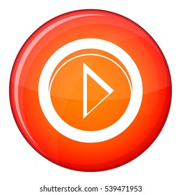 Cursor to right in circle icon in red circle isolated on white background vector illustration