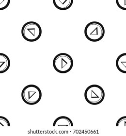 Cursor to right in circle pattern repeat seamless in black color for any design. Vector geometric illustration