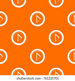 Cursor to right in circle pattern repeat seamless in orange color for any design. Vector geometric illustration