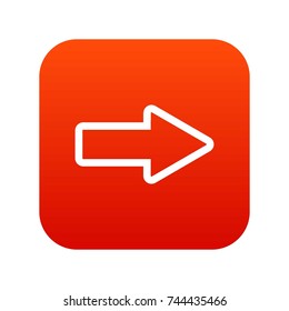 Cursor to right icon digital red for any design isolated on white vector illustration