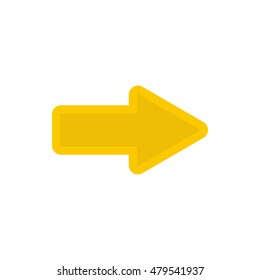 Cursor to right icon in flat style isolated on white background. Pointer symbol vector illustration
