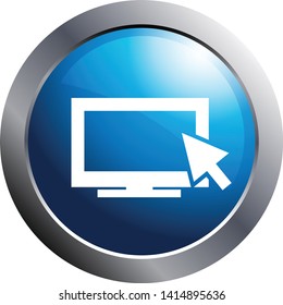 Cursor screen icon with circular web button.