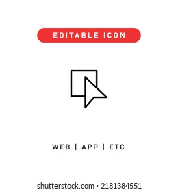 cursor select editable stroke icon, outline icon for web, app, presentation, etc 