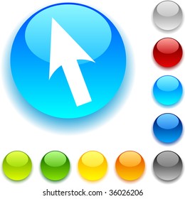 Cursor  shiny button. Vector illustration.