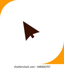 Cursor sign. Brown icon on white background