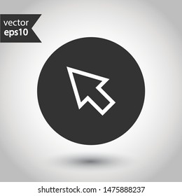 Cursor sign. Computer arrow icon. Cursor vector icon. EPS 10 flat symbol. Round icon design