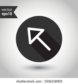 Cursor sign. Computer arrow icon. Cursor vector icon. EPS 10 flat symbol. Round icon design with shadow