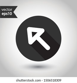Cursor sign. Computer arrow icon. Cursor vector icon. EPS 10 flat symbol. Round icon design with shadow