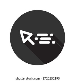 Cursor sign. Computer arrow icon. Cursor vector icon. EPS 10 flat symbol pictogram. Round icon design with shadow