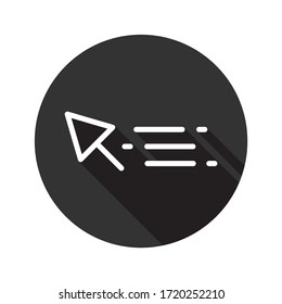 Cursor sign. Computer arrow icon. Cursor vector icon. EPS 10 flat symbol pictogram. Round icon design with shadow