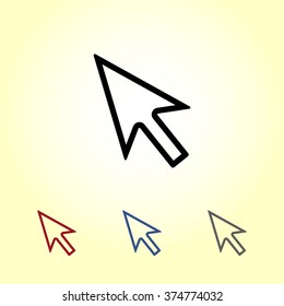 Cursor sign icon, vector illustration. Flat design style