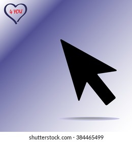 Cursor sign icon, vector illustration. Flat design style