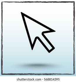 Cursor sign icon, vector illustration. Flat design style