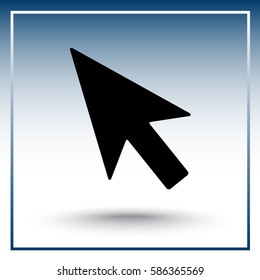 Cursor sign icon, vector illustration. Flat design style