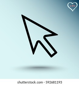 Cursor sign icon, vector illustration. Flat design style