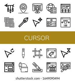 cursor simple conjunto de iconos. Contiene iconos como Arrow, Pixels, Marker, Arrows, Interactive, Cursor, Website, Select, Web, Expand, se pueden utilizar para web, móvil y logotipo