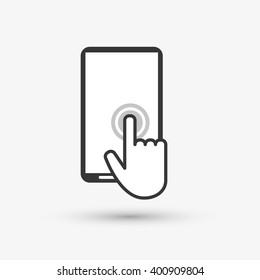 cursor and smartphone design, vector illustration