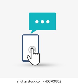 cursor and smartphone design, vector illustration