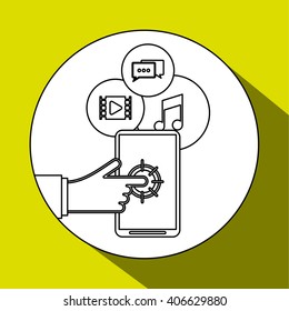 cursor and smartphone design, vector illustration