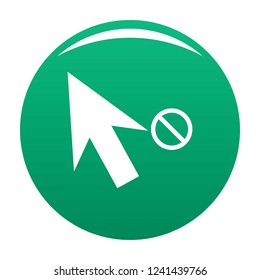 Cursor stop icon. Simple illustration of cursor stop vector icon for any design green